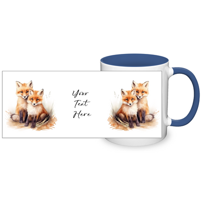 Personalised Foxes Design 11oz Mug