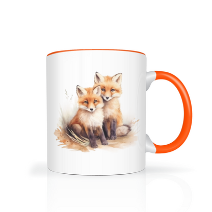 Personalised Foxes Design 11oz Mug