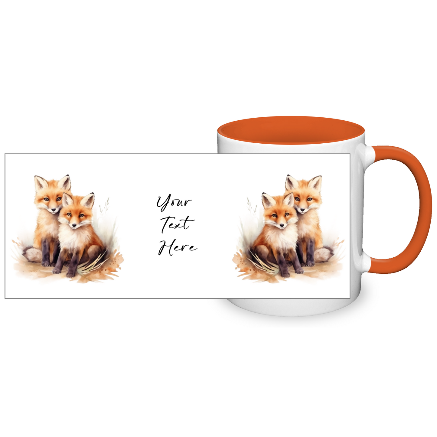 Personalised Foxes Design 11oz Mug