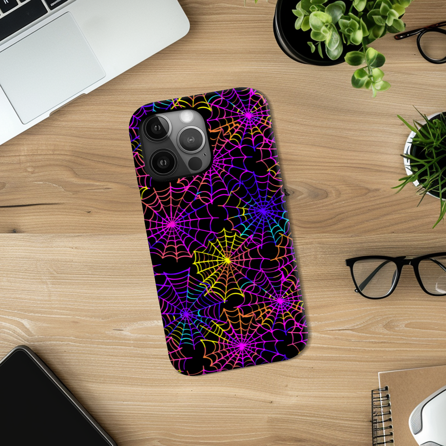 Multi Colour Spider Web Slim Phone Case