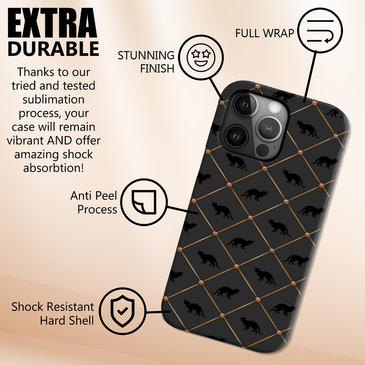 Black Cats Tough Phone Case