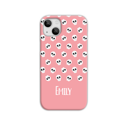 Personalised Pink Skulls Slim Phone Case