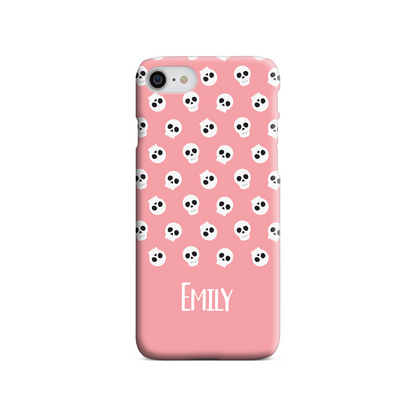 Personalised Pink Skulls Slim Phone Case