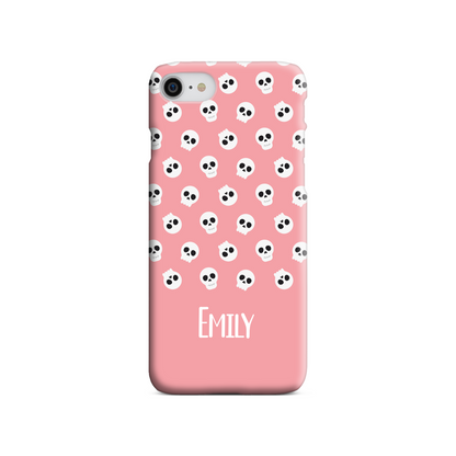 Personalised Pink Skulls Slim Phone Case