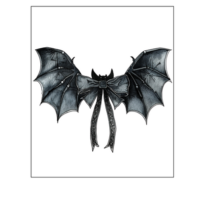 Bat And Bow Design Tote Bag