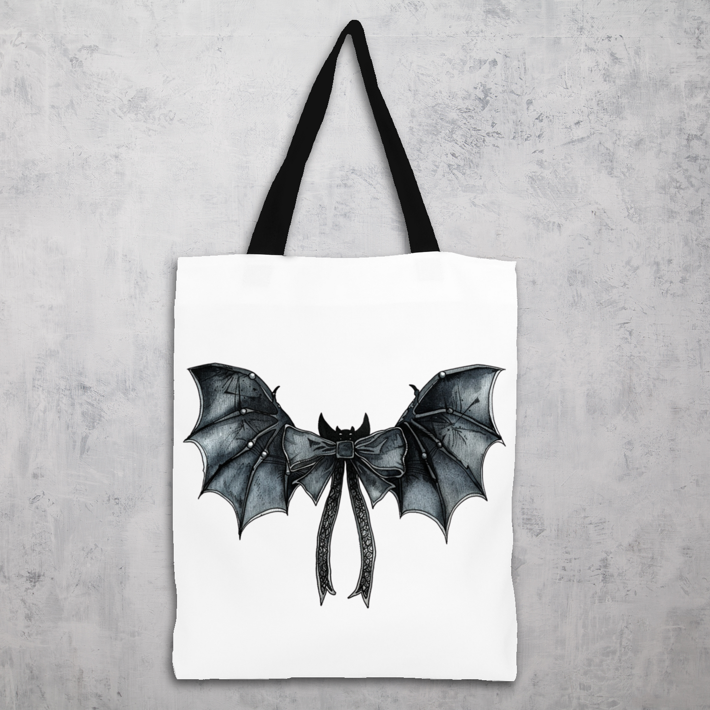 Bat And Bow Design Tote Bag
