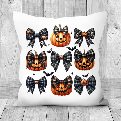 Halloween Pumpkins Design Poly Linen Cushion