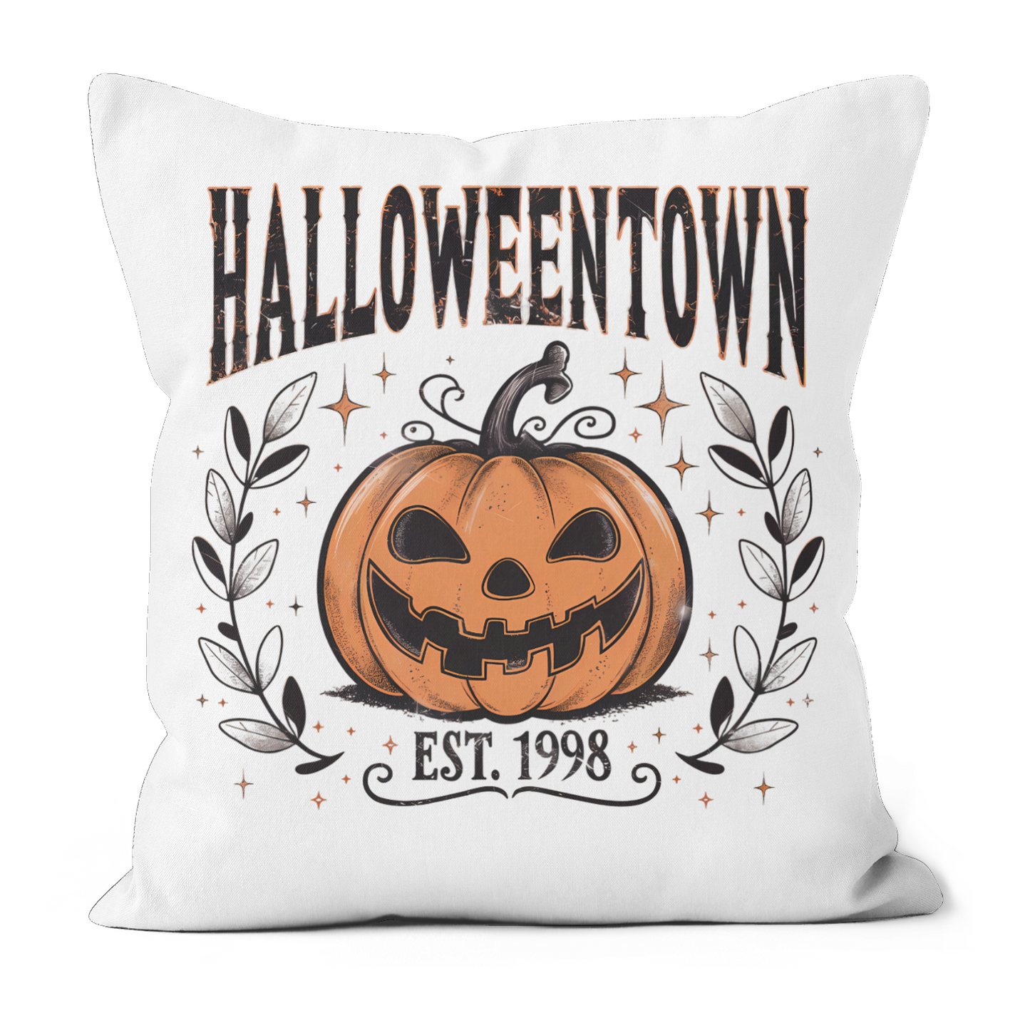 Halloweentown Pumpkin Design Poly Linen Cushion