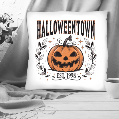 Halloweentown Pumpkin Design Poly Linen Cushion