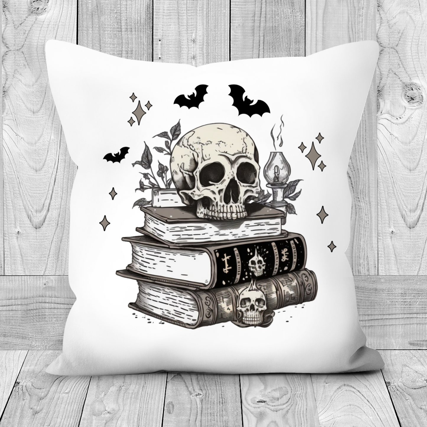 Mono Skull Poly Linen Cushion