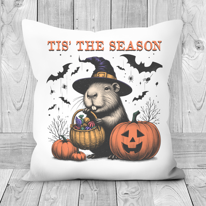 Tis The Season Halloween Design Poly Linen Cushion