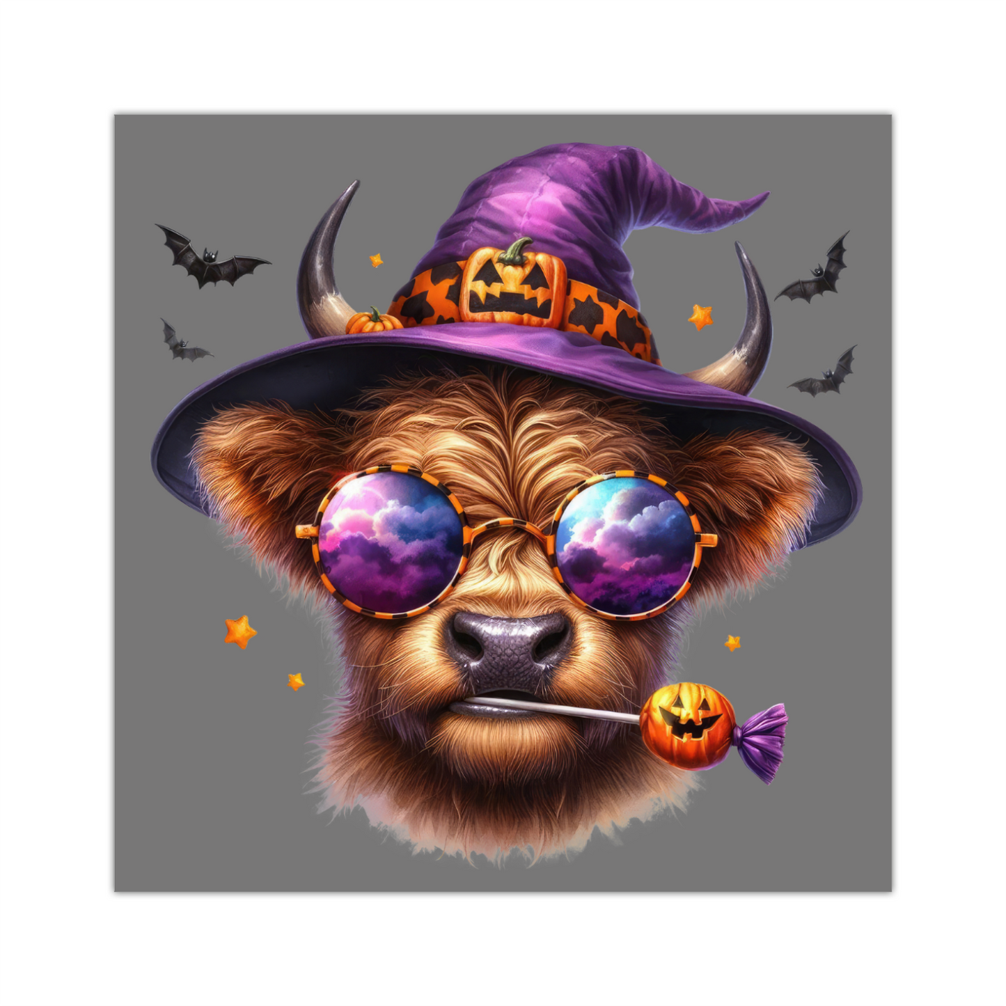 Highland Cow In Halloween Costume Square Canvas