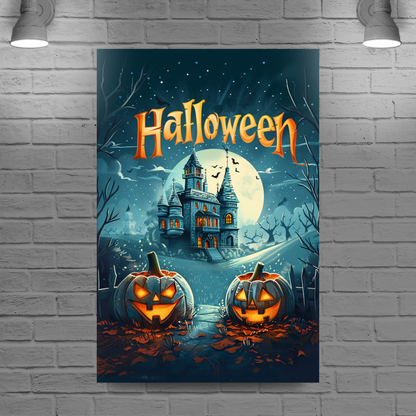 Halloween Night Scene Portrait Canvas