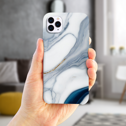 Blue Marble Print Slim Phone Case