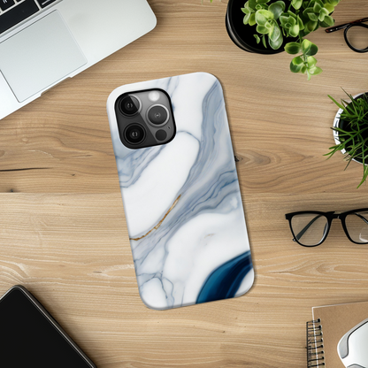 Blue Marble Print Slim Phone Case