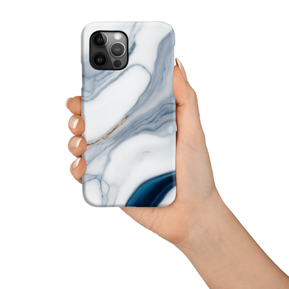 Blue Marble Print Slim Phone Case