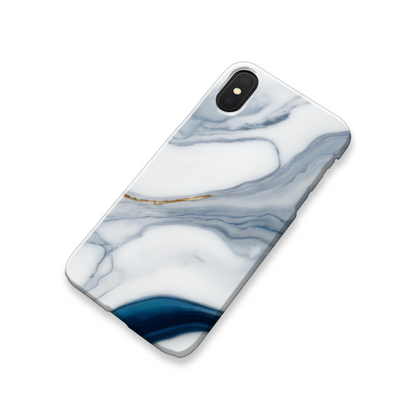 Blue Marble Print Slim Phone Case