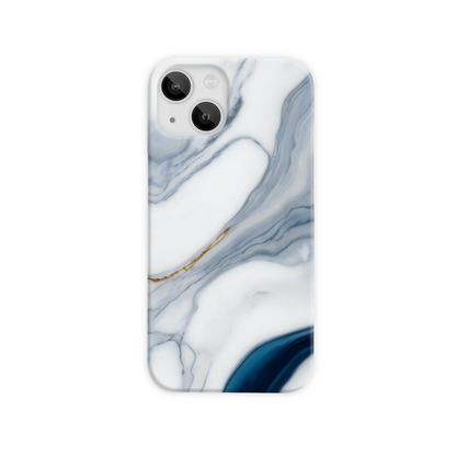 Blue Marble Print Slim Phone Case