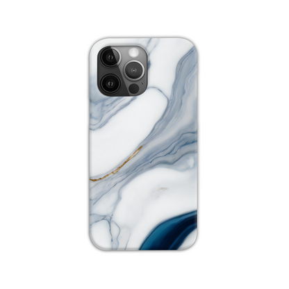 Blue Marble Print Slim Phone Case