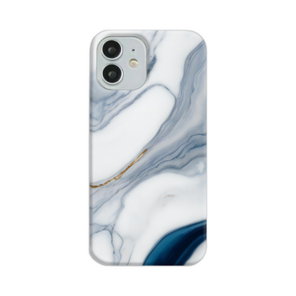 Blue Marble Print Slim Phone Case