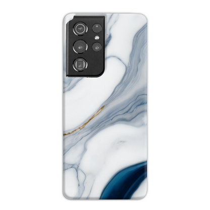 Blue Marble Print Slim Phone Case