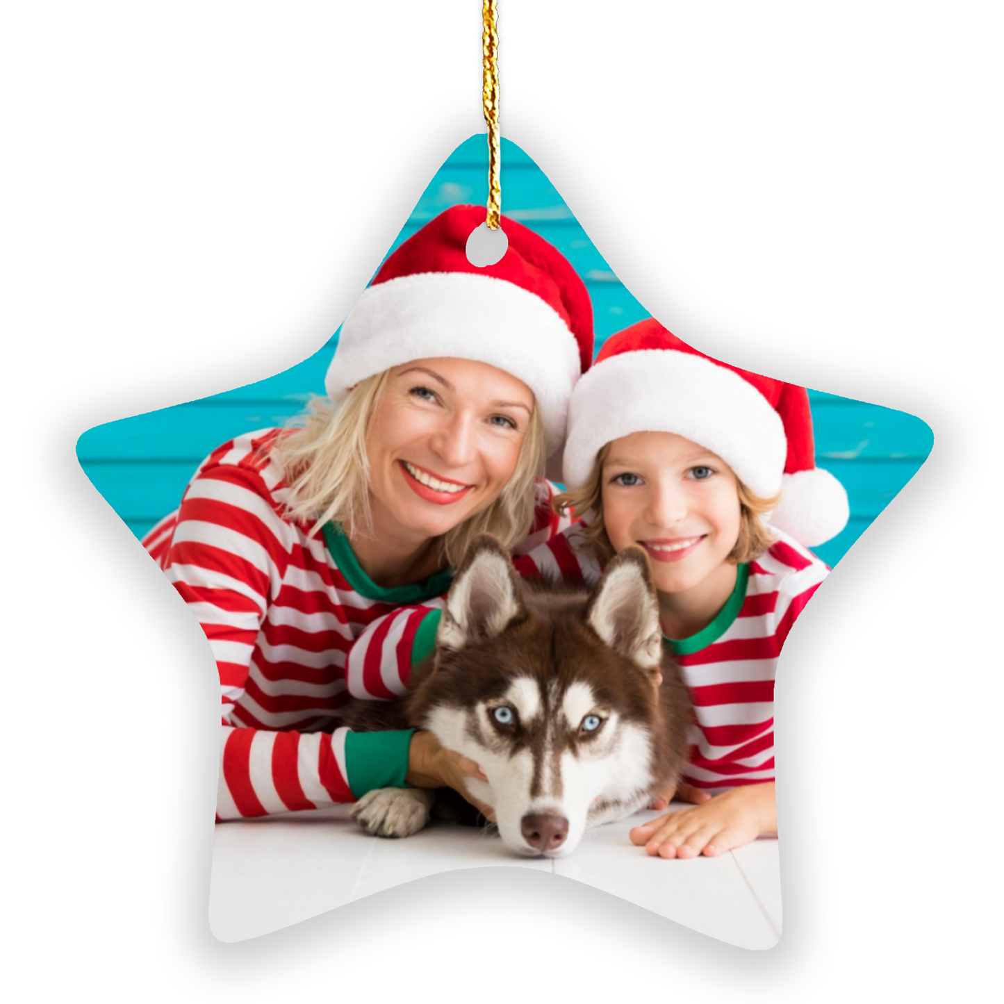 Personalised Photo Christmas Tree Ornament - Star Shaped