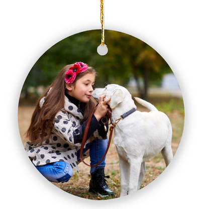 Personalised Photo Christmas Tree Ornament - Circle Shaped