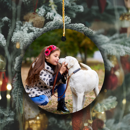 Personalised Photo Christmas Tree Ornament - Circle Shaped