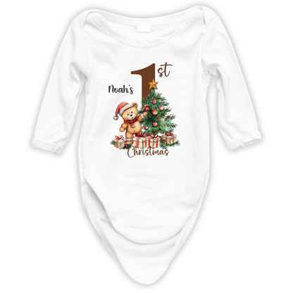 Baby's First Christmas Personalised Long Sleeve Bodysuit