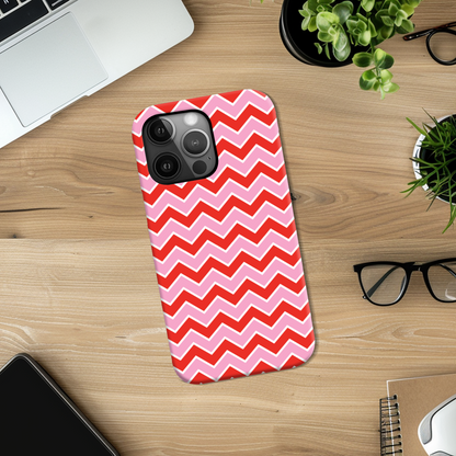 Pink and Red Zig Zag Slim Phone Case