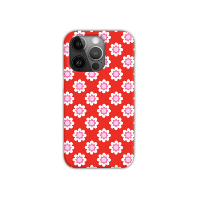 Red Floral Slim Phone Case