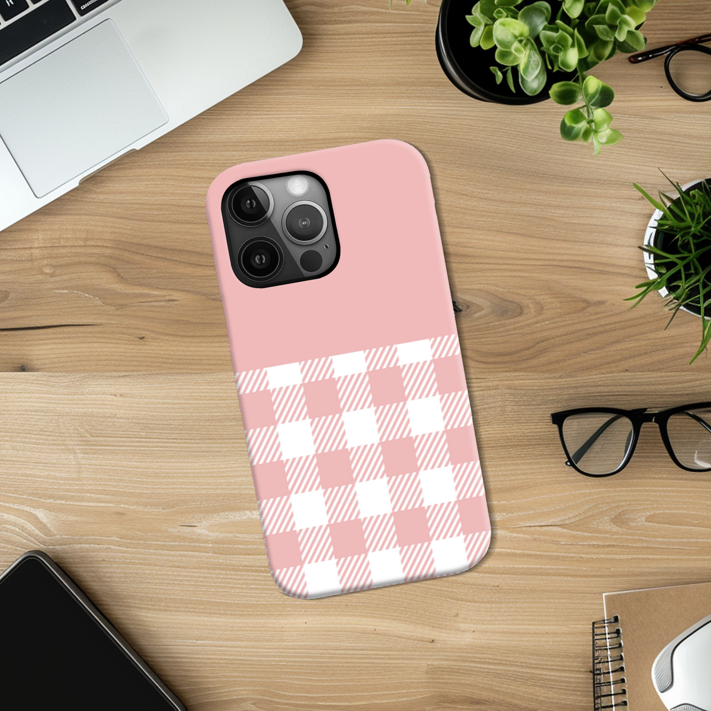Pink Check Slim Phone Case