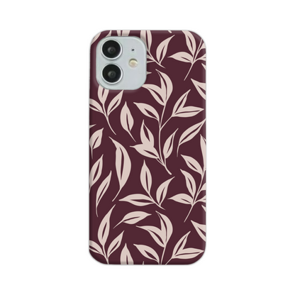 Burgundy Leaf Slim Phone Case