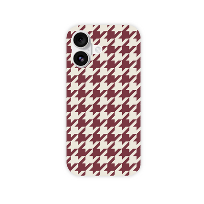 Burgundy Houndstooth Slim Phone Case