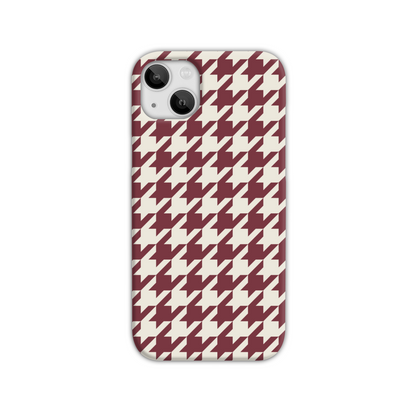 Burgundy Houndstooth Slim Phone Case