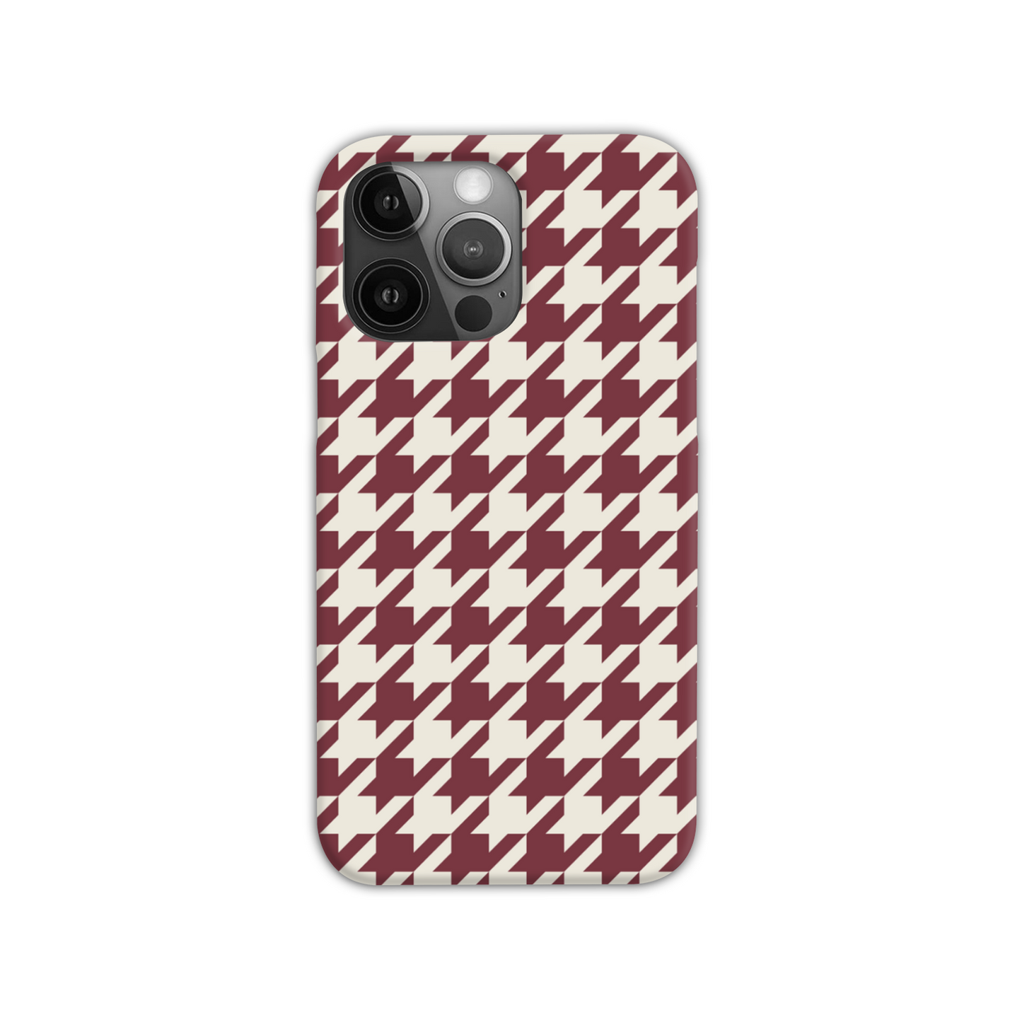 Burgundy Houndstooth Slim Phone Case