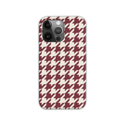 Burgundy Houndstooth Slim Phone Case