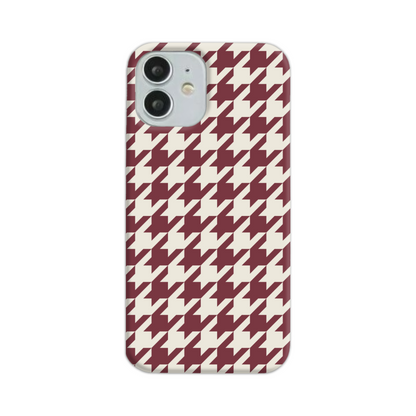 Burgundy Houndstooth Slim Phone Case