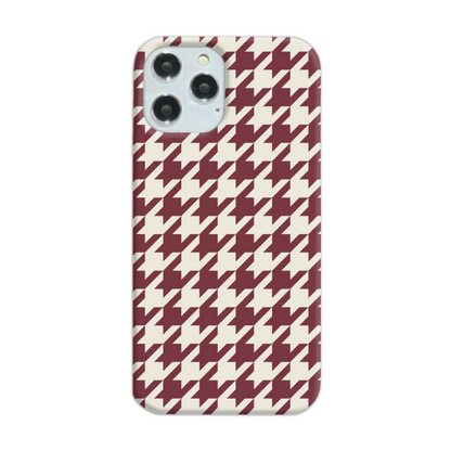 Burgundy Houndstooth Slim Phone Case