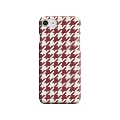 Burgundy Houndstooth Slim Phone Case