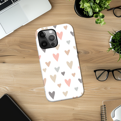 Neutral Hearts Slim Phone Case