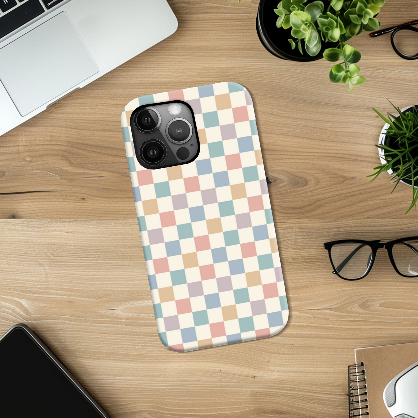 Pastel Multi Check Slim Phone Case
