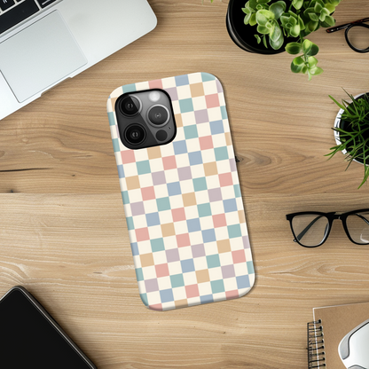 Pastel Multi Check Slim Phone Case