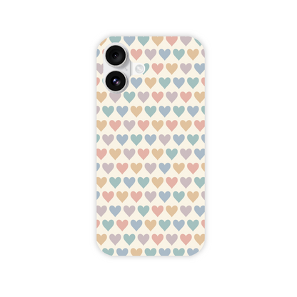 Pastel Multi Hearts Slim Phone Case