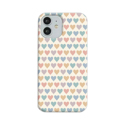 Pastel Multi Hearts Slim Phone Case