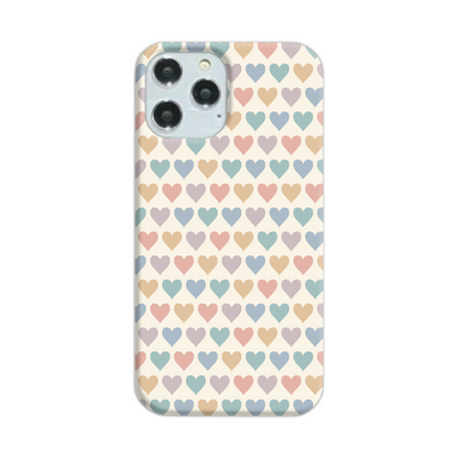 Pastel Multi Hearts Slim Phone Case