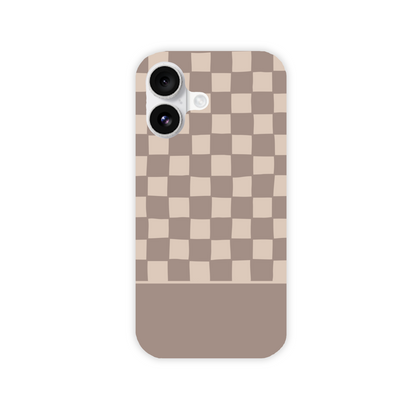 Mocca Wobbly Check Slim Phone Case