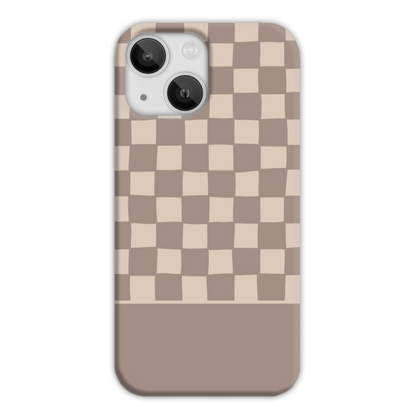 Mocca Wobbly Check Slim Phone Case