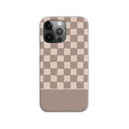 Mocca Wobbly Check Slim Phone Case