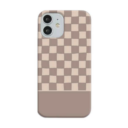 Mocca Wobbly Check Slim Phone Case